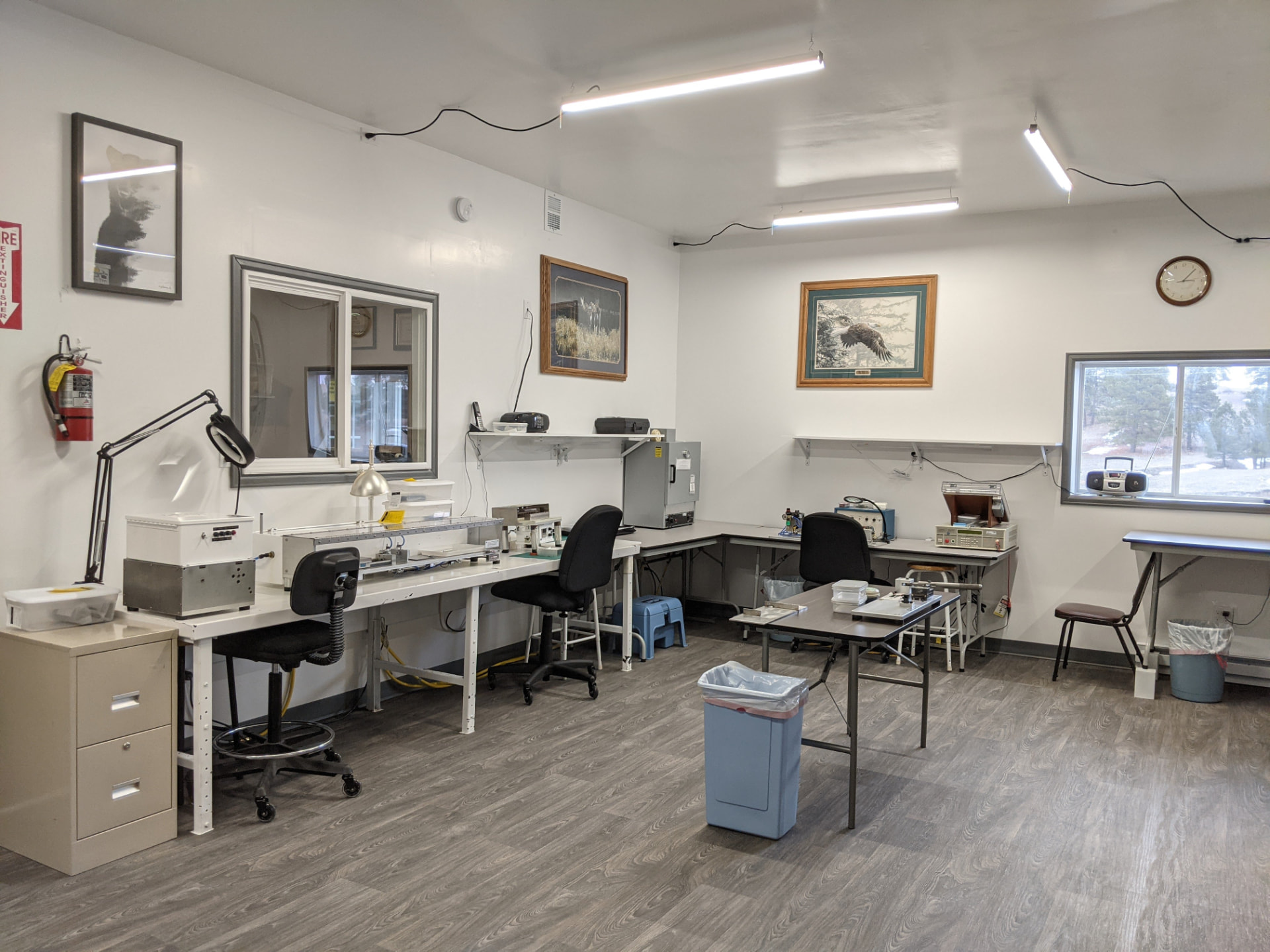CMI production floor with assembly benches and workstations
